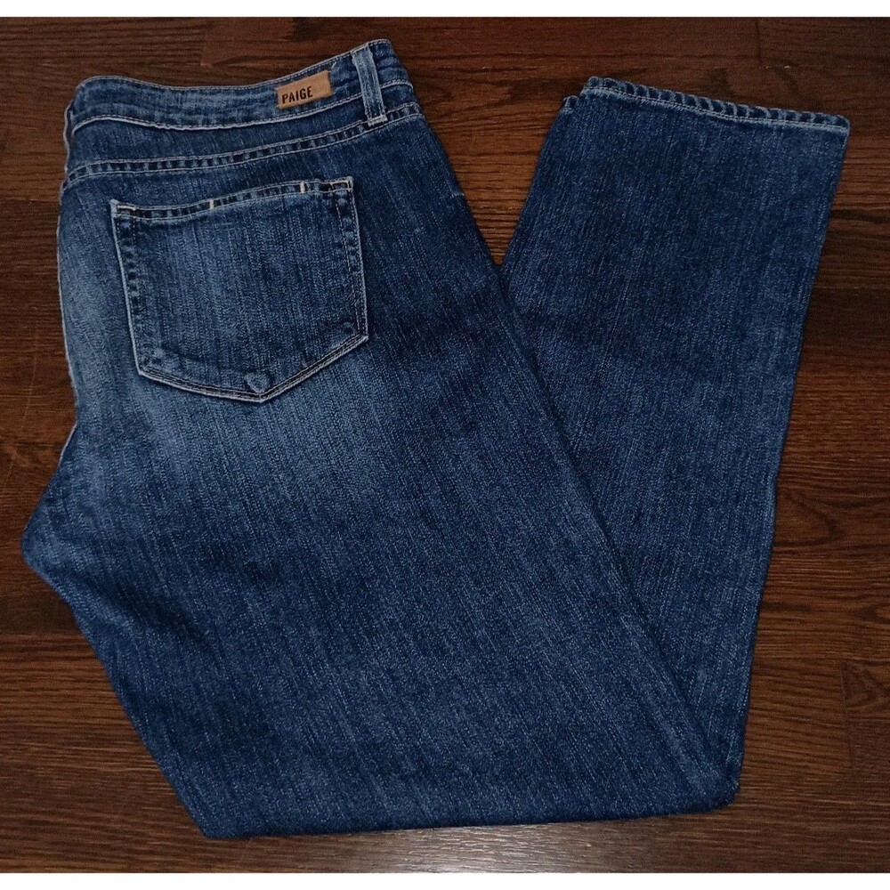 Paige Jeans Womens 32 Skyline Ankle Peg Blue Denim Medium Wash Made In USA